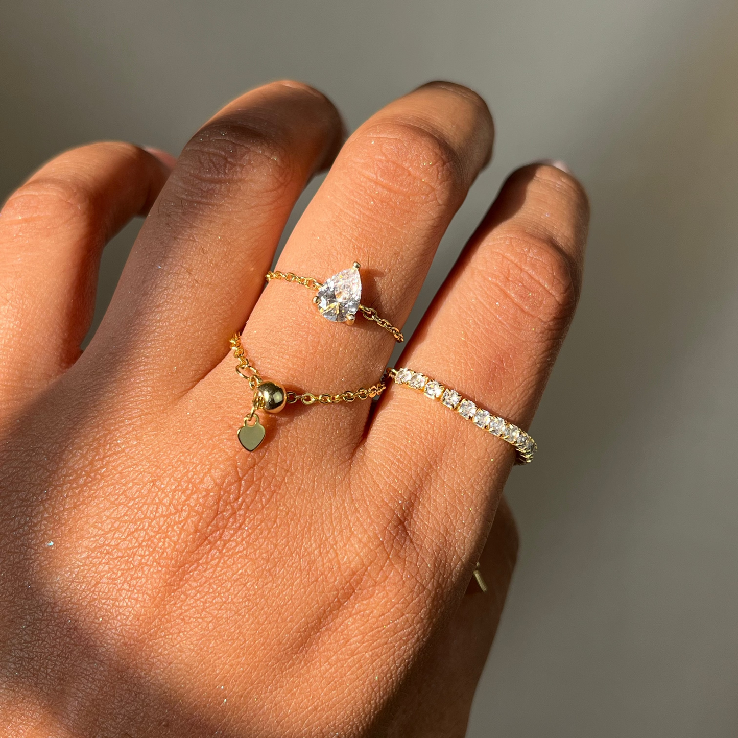 Eternal Glow Chain Ring (925 silver)