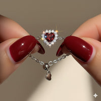 Empress of Hearts Chain Ring – Red