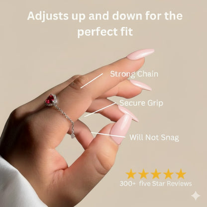 Empress of Hearts Chain Ring – Red