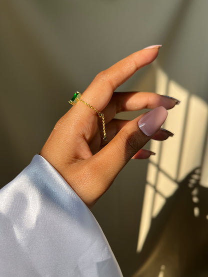 Royal Emerald Chain Ring