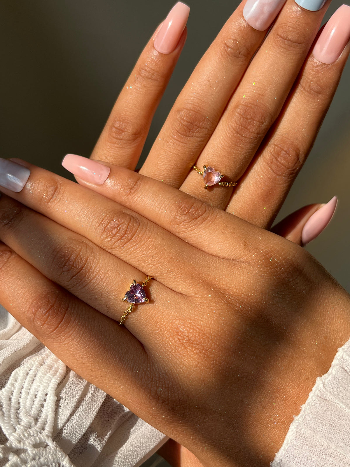 Friendship Heart Chain Ring