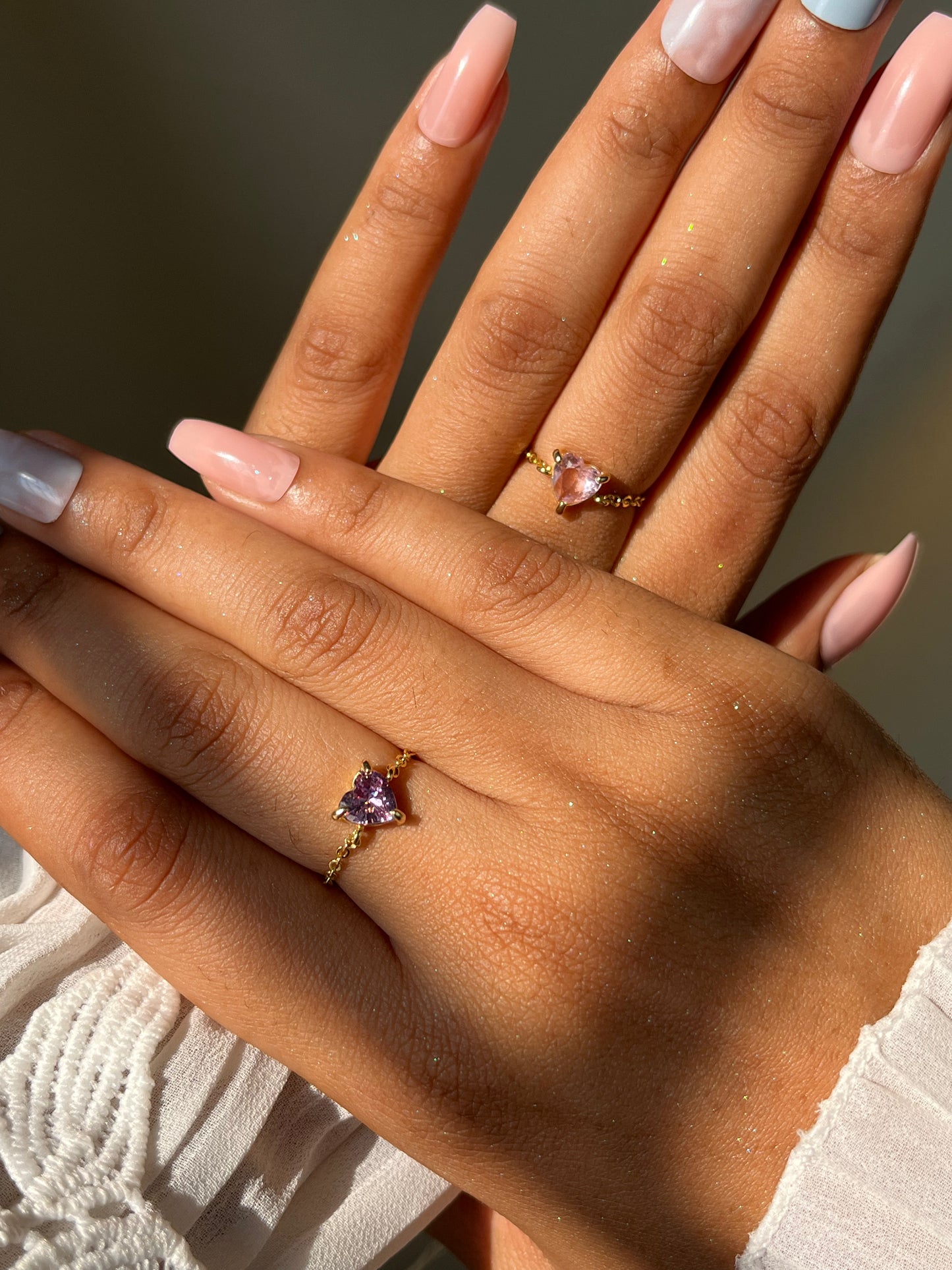 Friendship Heart Chain Ring