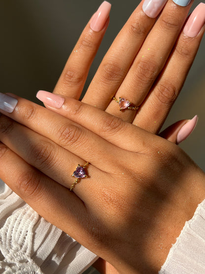 Friendship Heart Chain Ring