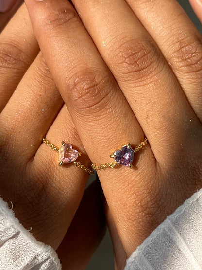 Friendship Heart Chain Ring
