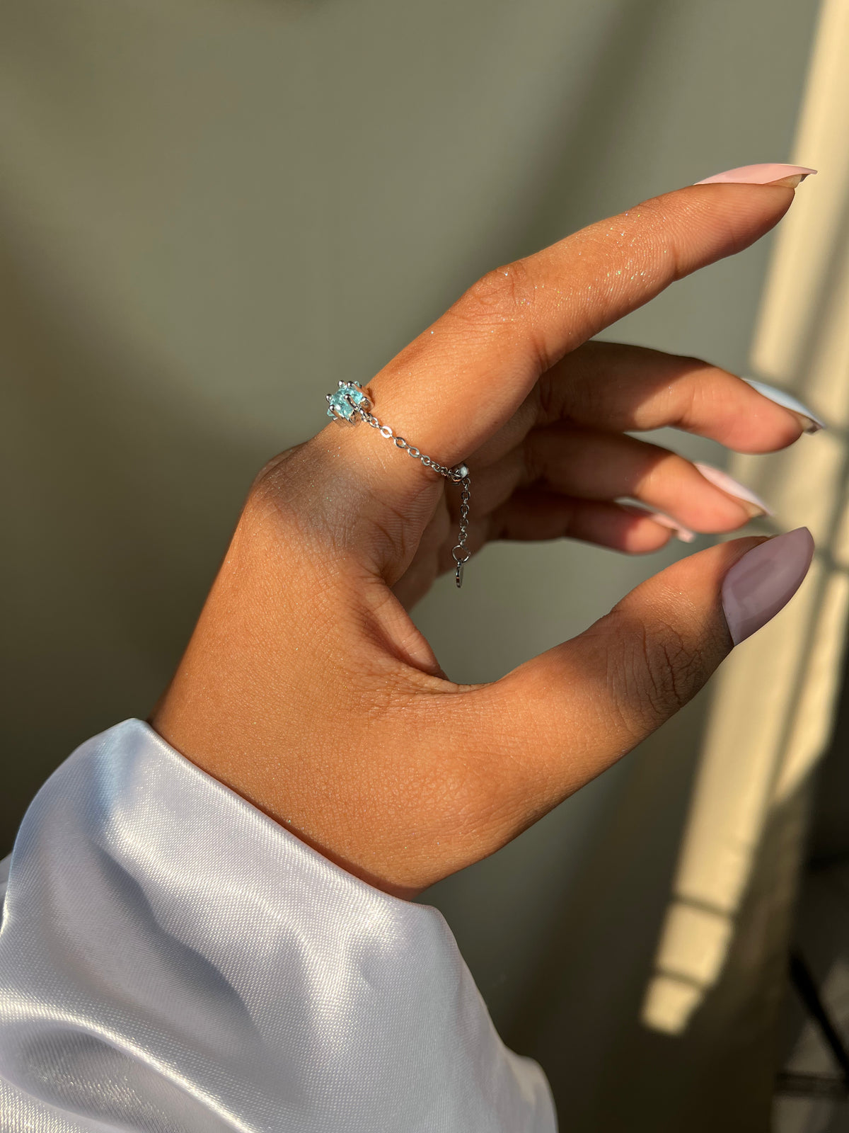 Star Chain Rings - Sky Blue