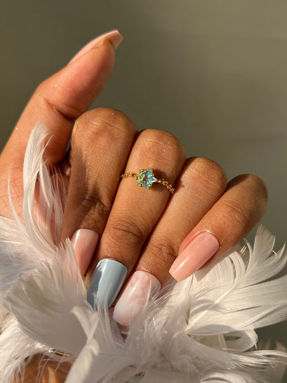 Star Chain Rings - Sky Blue