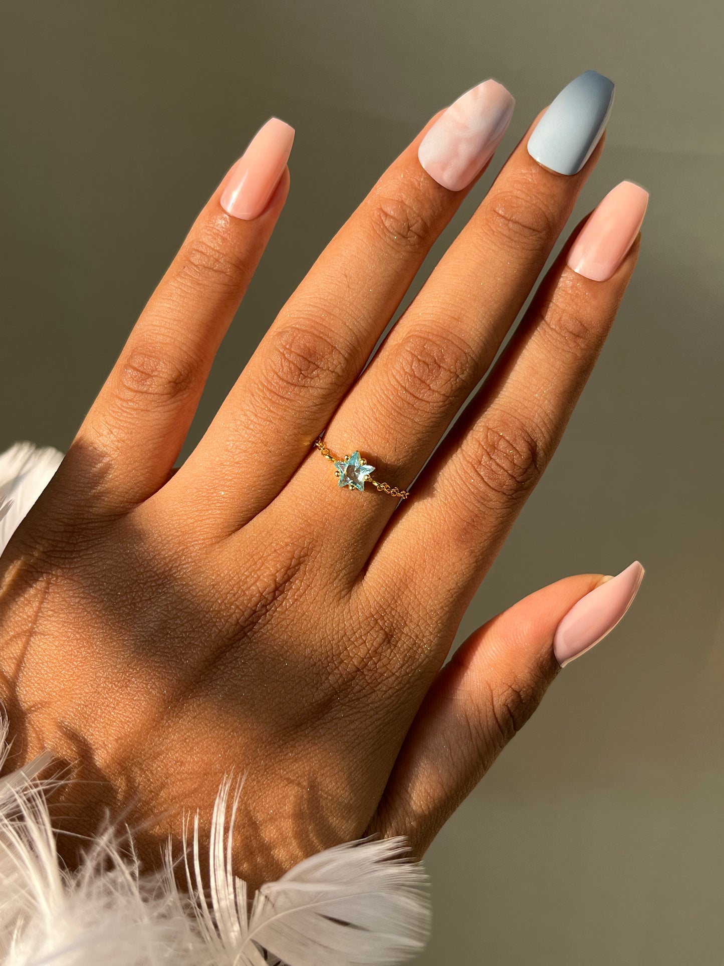 Star Chain Rings - Sky Blue