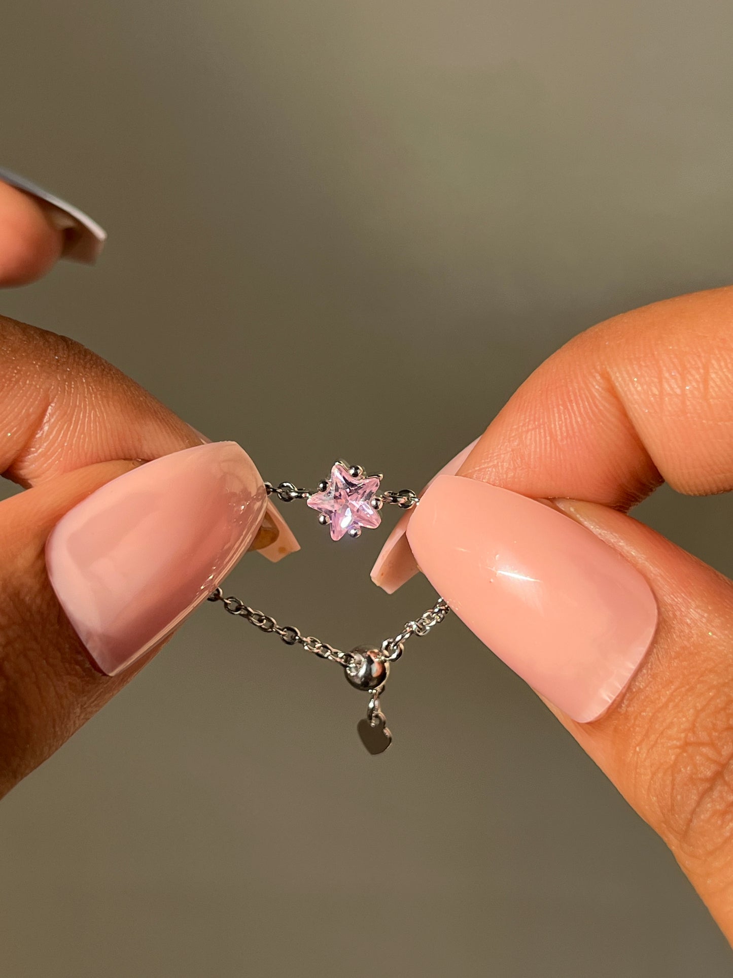 Star Chain Rings - Rose Pink