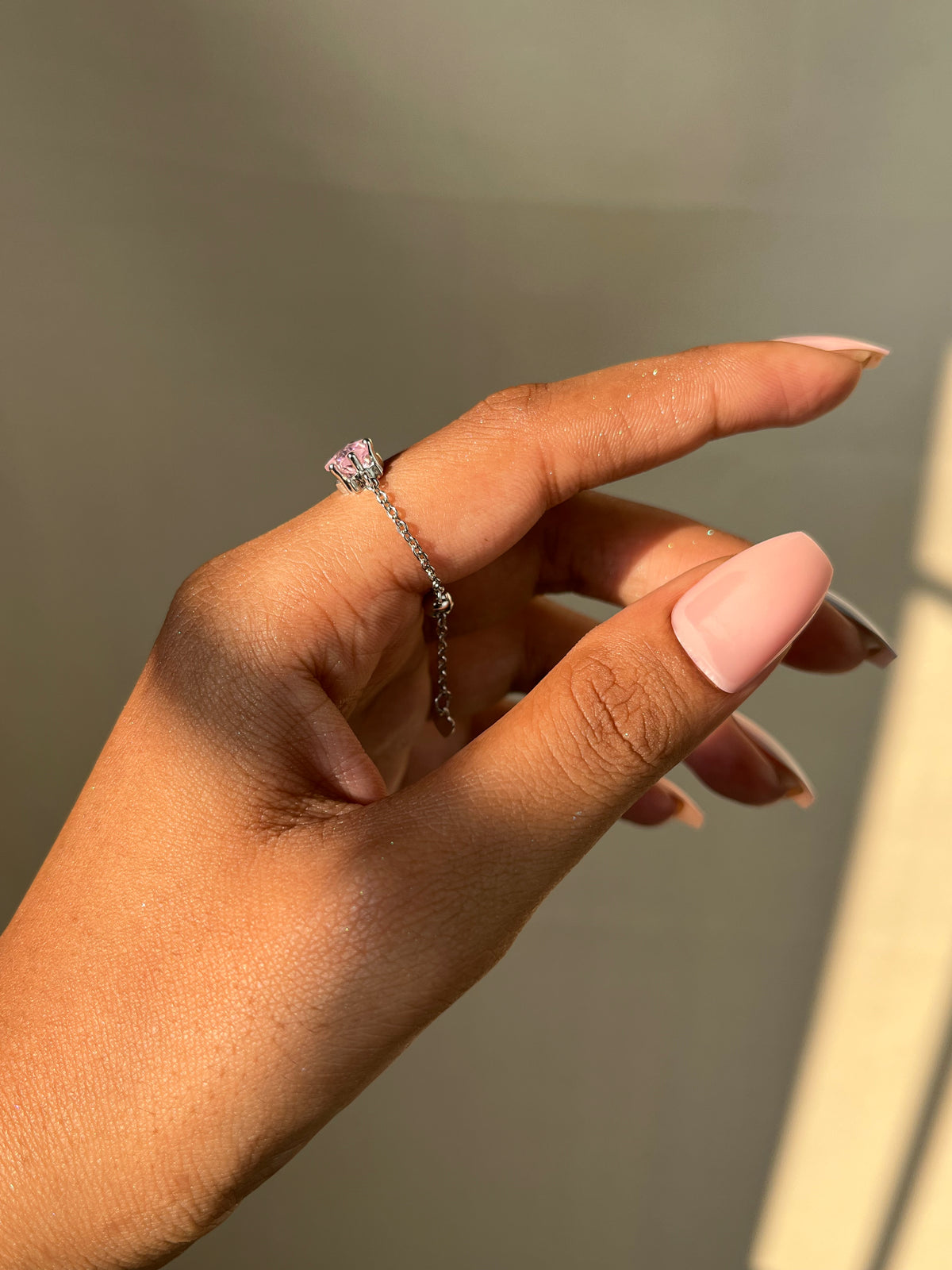 Star Chain Rings - Rose Pink