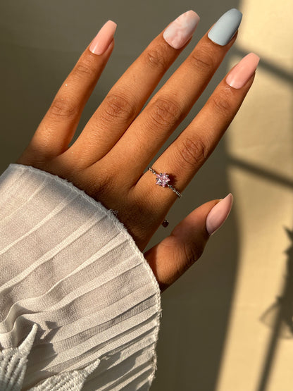 Star Chain Rings - Rose Pink