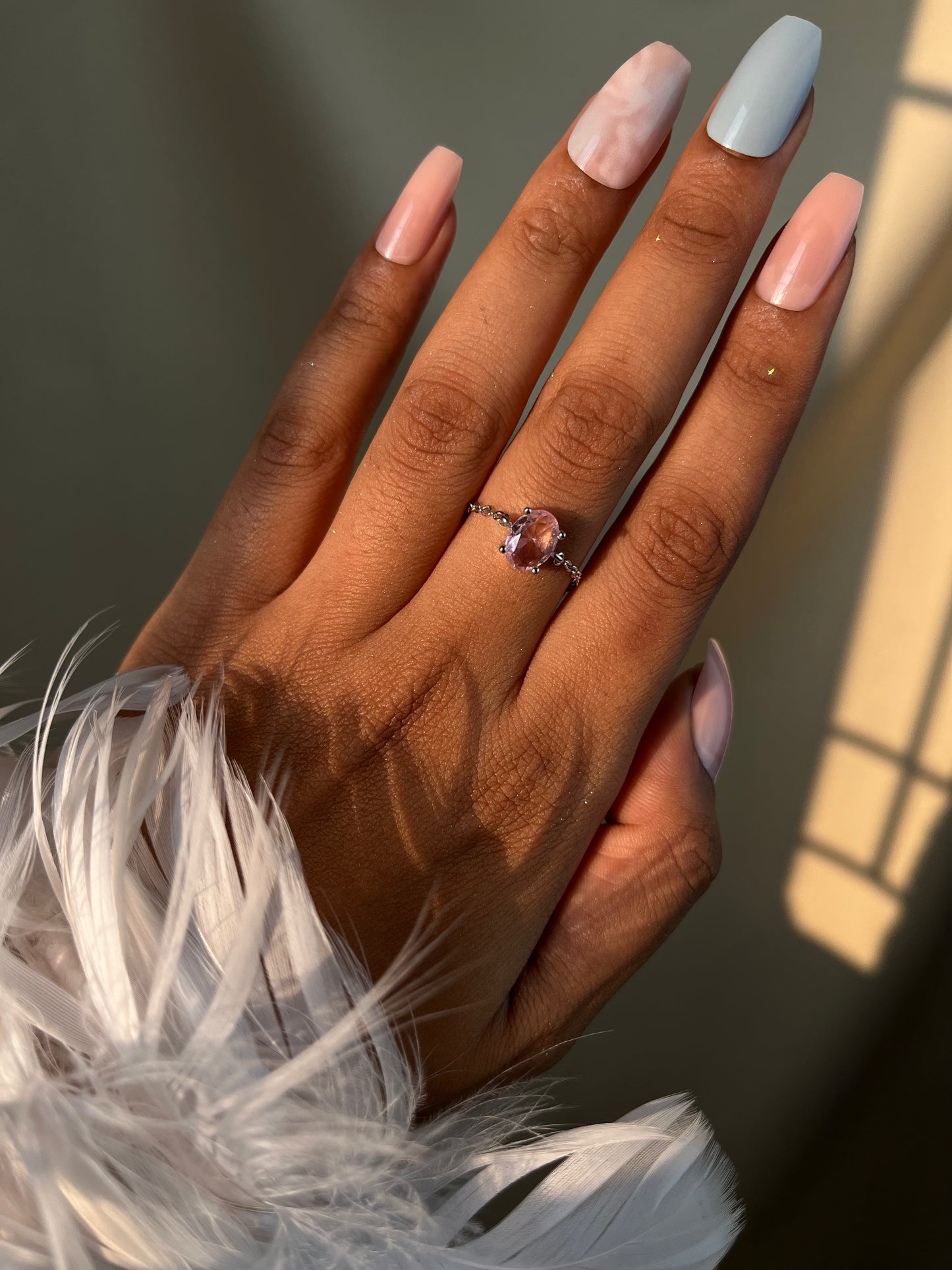 Rose Quartz Self - Love Chain Ring