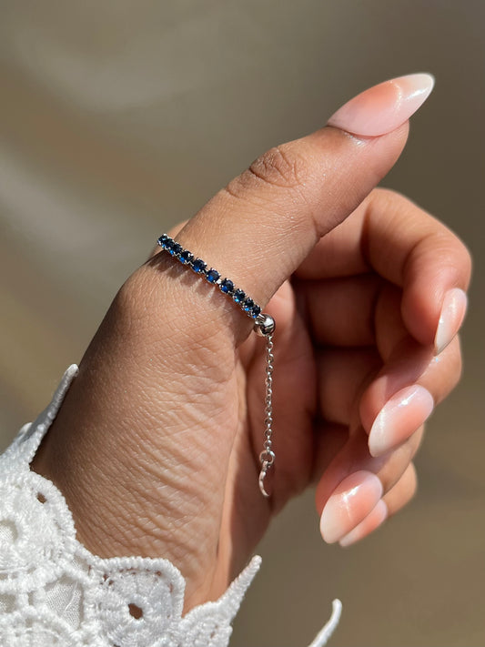 Tanzanite Blue & Pink- Eternity Chain Ring